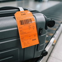 Étiquettes de bagages et étiquettes de valises personnalisées en PP thermique imperméable autocollantes avec options de couleurs personnalisées