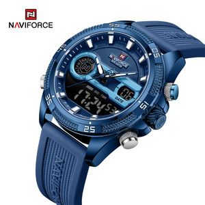 NAVIFORCE 9223 BEBEBE Montre-bracelet de luxe bleue à mouvement japonais à quartz analogique pour hommes d'affaires, étanche avec date - Product Image 1
