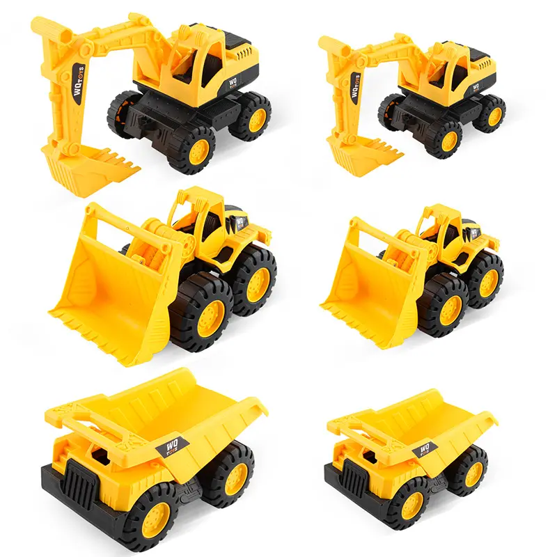 Construction Site Vehicles Toy Engineering Cars Dump Trucks Excavator Bulldozer Birthday Gift Cake Decoration For Kids Children