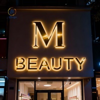 Lettres d'alphabet en métal acrylique découpées au laser en 3D, logo d'entreprise personnalisé, enseigne lumineuse LED pour salon, boutique, magasin, décoration