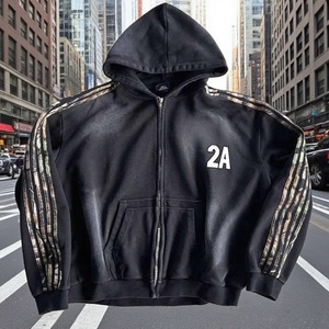 Sudadera con Capucha Corta de Invierno de Alta Calidad para Hombre, 400 Gsm, Informal, de Algodón, con Lavado Ácido Personalizado, Sudadera Digital Unisex - Product Image 1