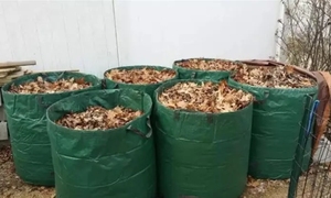 1 paquet de sacs à déchets de jardin réutilisables ronds, 150 g/m², sac à feuilles vierge, pochette pliable en PE, sacs à feuilles Fronto - Product Image 6