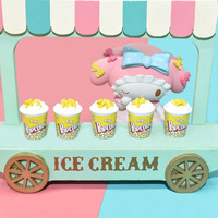 Simulation 3D seau de pop-corn Miniature faux aliments jeu Scrapbooking cheveux accessoires artisanat bricolage poupée décor