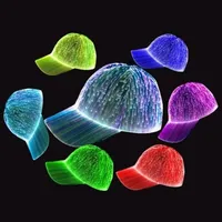 Cappello LED a 7 Colori Cangianti con Fibra Ottica, Cappellino da Baseball Luminoso per Danza, Corsa Notturna, Hip-hop, Cappello Lampeggiante per Feste e Festival