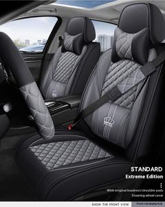 Copertura impermeabile grigia resistente e ben aderente anteriore e posteriore 5 <span class=keywords><strong>posti</strong></span> Set completo in pelle Nappa universale - Product Image 6