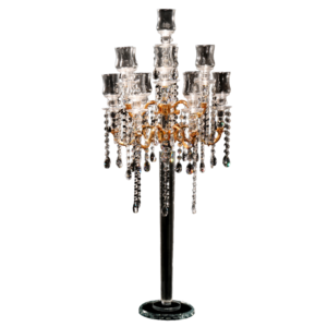 Magnifiques centres de table de mariage modernes, candélabres en verre cristal à 9 bras - Product Image 1