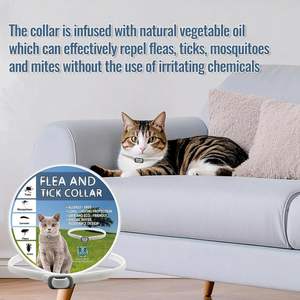<span class=keywords><strong>Collar</strong></span> <span class=keywords><strong>Antipulgas</strong></span> y Garrapatas para Gatos, Ajustable, Impermeable, de Silicona, Ecológico, Protección Duradera y Segura para Gatos y Gatitos - Product Image 2