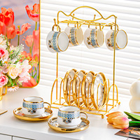 Juego de Tazas y Platos de Cerámica Modernos con Relieve de Corazón Multicolor, Estilo de Lujo Ligero, Especialmente Grueso y Resistente al Calor, Venta al por Mayor
