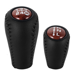 Pommeau de levier de vitesse en cuir noir et marron personnalisé pour Toyota Land Cruiser, boîte de vitesses manuelle, ergonomique - Product Image 1