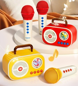 Ensemble de microphones portables miniatures sans fil en plastique pour enfants, jouets musicaux pour la performance et le chant - Product Image 2