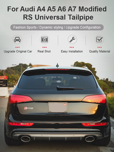 Tubo de escape de coche personalizado de fábrica SYPES para <span class=keywords><strong>Audi</strong></span> Universal 304 Punta de escape de acero inoxidable sistema de escape negro Punta de silenciador único - Product Image 2