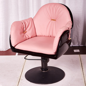 Sillón de Barbería Moderno con Asiento de Cuero Sintético, Base de Acero Inoxidable, Bomba Hidráulica y Altura Ajustable, Mueble de Salón - Product Image 1