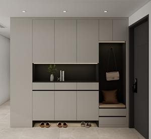 <span class=keywords><strong>Petite</strong></span> armoire à chaussures en bois massif personnalisée avec banc pour porte d'<span class=keywords><strong>entrée</strong></span> Design Living Room & Hotel Use - Product Image 4