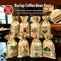 Sacs de rangement en toile de jute style burlap pour 1 livre de café en grains, emballage en jute pour poudre de café, sacs à cordon en toile de jute pour décoration de café, sacs de rangement en coton et lin