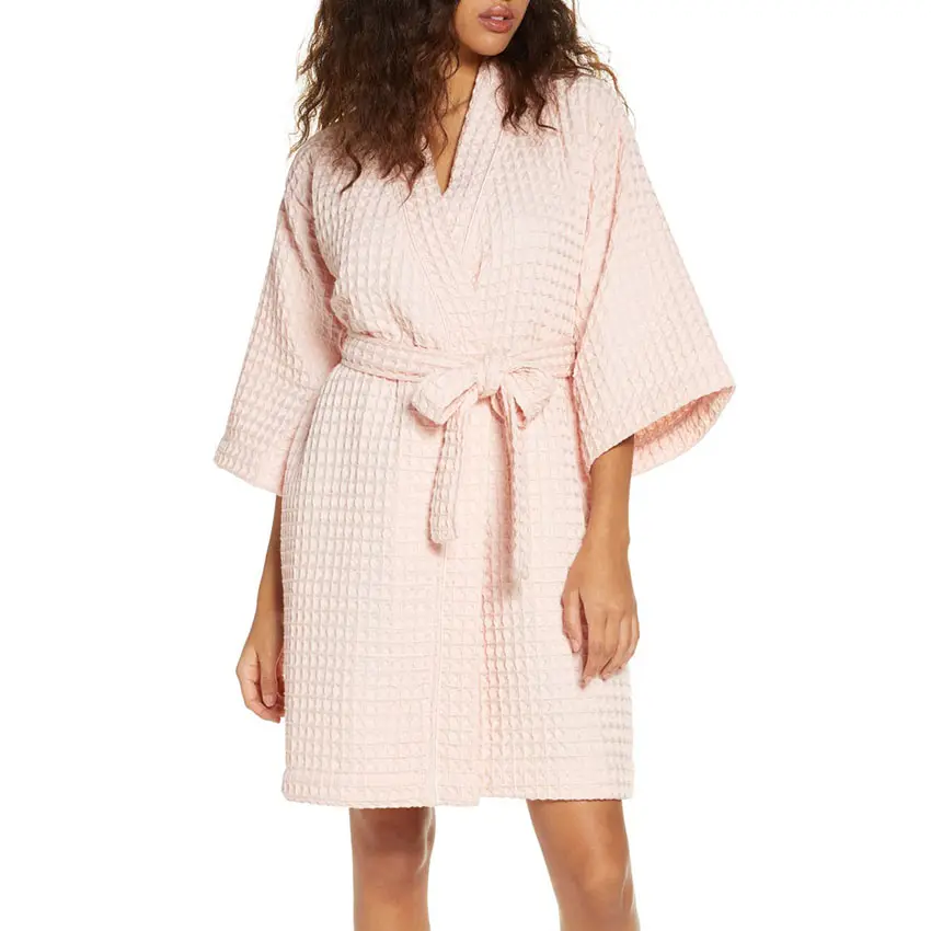 Robe poids-plume 100% coton pour femme, luxueuse tenue de bain, pour dormir, au SPA, avec des étiquettes personnalisées, Logo brodé, vente en gros