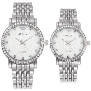 Amantes de la moda caliente relojes hombres y mujeres Casual correa de acero inoxidable cuarzo cristal diamante reloj de pulsera pareja reloj regalos - Product Image 5