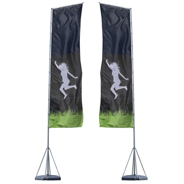 Custom Outdoor Advertising Telescopic Flags and Banners Large Size Water Base Flag Sign