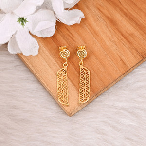 Trendy Gold-plated Brass Stud <b>Earrings</b> For Daily Wear Customized Jewelry High-quality Brass Designer <b>Earrings</b> Bulk Order - Product Image 1