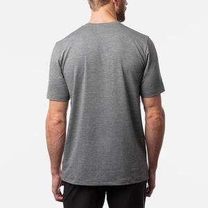 Logo personnalisé col rond vierge surdimensionné grand sec Fit Gym solide plaine t-shirt pour les hommes - Product Image 3