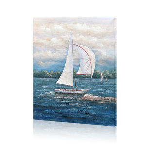 Stampa su tela con paesaggio marino dipinto con pittura <span class=keywords><strong>a</strong></span> <span class=keywords><strong>vela</strong></span> acqua blu pittura <span class=keywords><strong>a</strong></span> olio dipinti murali su tela Art decoro - Product Image 2