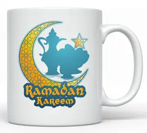 Tazza regalo in ceramica eid mubarak con stampa personalizzata da 11 once con scatola di colore con logo