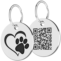 Wowei Logotipo personalizado Metal Acero inoxidable Código QR en blanco Etiquetas para gatos Etiquetas de identificación para perros y Mascotas