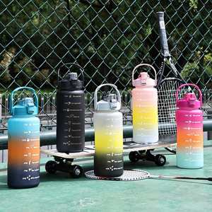 <b>Large</b> Capacity Outdoor Straw Sports Kettle Color-Changing Frosted PC Plastic Water Bottle BPA-Free Plastic Straw for Camping - Product Image 2