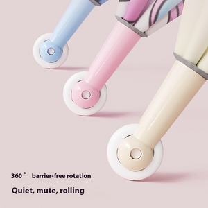 Paraguas de doble uso de gran tamaño para niños, esquinas redondeadas, ruedas, revestimiento negro antipinchazos, Protector de lluvia y sol, lindo gato, perro, seda - Product Image 3