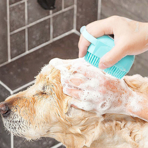 Cepillo de baño para mascotas 2 en 1, peine de masaje multifuncional, champú, Gel de ducha, limpieza de silicona para perros y gatos, todos los SUMINISTROS DE ASEO para mascotas - Product Image 3