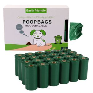 Lot de 20 sacs écologiques biodégradables pour déjections canines, haute qualité, logo personnalisé imprimé, vente en gros simple pour l'élimination des déchets d'animaux - Product Image 1