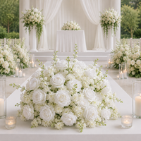Boule de roses artificielles en tissu de soie blanc naturel de haute qualité, faite à la main, pour décoration de maison, centre de table, technique Tuoji