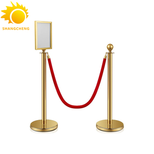 Giá Tốt Kiểm Soát Đám Đông Hàng Rào Hàng Xếp Hàng Cực Thép Không Gỉ Bài Với Nhung Dây Stanchion Bài Cho Đám Cưới - Product Image 1
