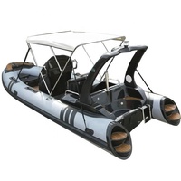 Bateau gonflable rigide de coque en fibre de verre de luxe Sundeck 19ft RIB 580 avec moteur à vendre