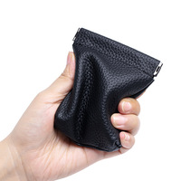 Dompet Koin Kulit Sapi Mini Wanita Gaya Jepang dengan Tekstur Litchi, Penutup Kancing Jepret, Dompet Kompak Baru untuk Kartu dan Barang Penting Kecil.
