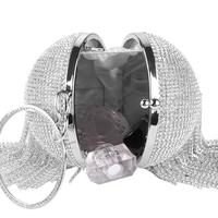 Sacs à main de luxe en diamant pour femmes, nouvelle pochette à paillettes dorées et argentées avec pompon, idéale pour les soirées, mariages, sac de soirée avec motif en pierres