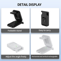 Station de charge sans fil pliable rapide 3-en-1 Montre intelligente et support de téléphone multifonctions portables