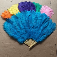 Lot de 2 éventails en plumes d'autruche, 28"x54", éventails à main moelleux pour costumes de burlesque et de danse Gatsby