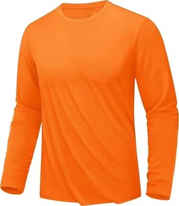 Chất Lượng Cao 100% <span class=keywords><strong>Polyester</strong></span> Nhanh Chóng Khô Trống Màu Vàng Cam Màu Upf50 + Mặt Trời Bảo Vệ Dài Tay Áo T Áo Sơ Mi Cho Nam Giới - Product Image 2