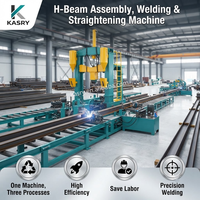 Línea de Producción de Estructuras de Acero con Ensamblaje de Vigas en H, Soldadura, Enderezamiento, Control CNC, Torno Automático y Rendimiento Estable