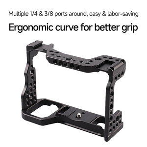 Jaula de Video Profesional OEM/RingTeam para <span class=keywords><strong>Sony</strong></span> <span class=keywords><strong>A7III</strong></span> A7RIII A9, Compatibilidad Universal, Orificios de Rosca de 1/4 y 3/8, Soporte de Zapata Fría - Product Image 2