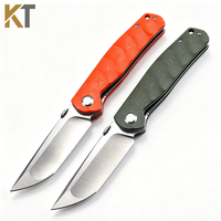 Nouveau couteau de poche pliable en acier D2, manche G10, roulement à billes en céramique, couteau de survie pour le camping, la pêche et les activités de plein air, avec boîte cadeau noire