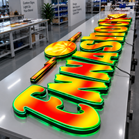 Lettres en relief LED RGB personnalisées, logo 3D éclairé, étanche, signalétique publicitaire, affichage de façade de magasin à changement de couleur