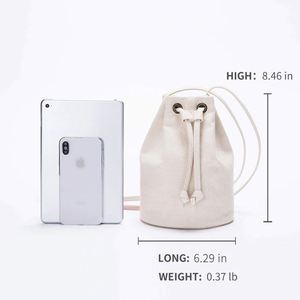 Canvas Bag Female New Bucket Bag Female Shoulder Messenger Korean Harajuku <b>Mini</b> Drawstring <b>Backpack</b> Bag - Product Image 2