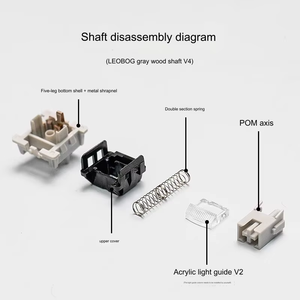 LEOBOG GrayWood V4 V3 interruptor lineal POM HIFI interruptores Teclado mecánico personalizado KIT 35 pines DIY accesorios para juegos <span class=keywords><strong>GMK67</strong></span> Hi75 - Product Image 6