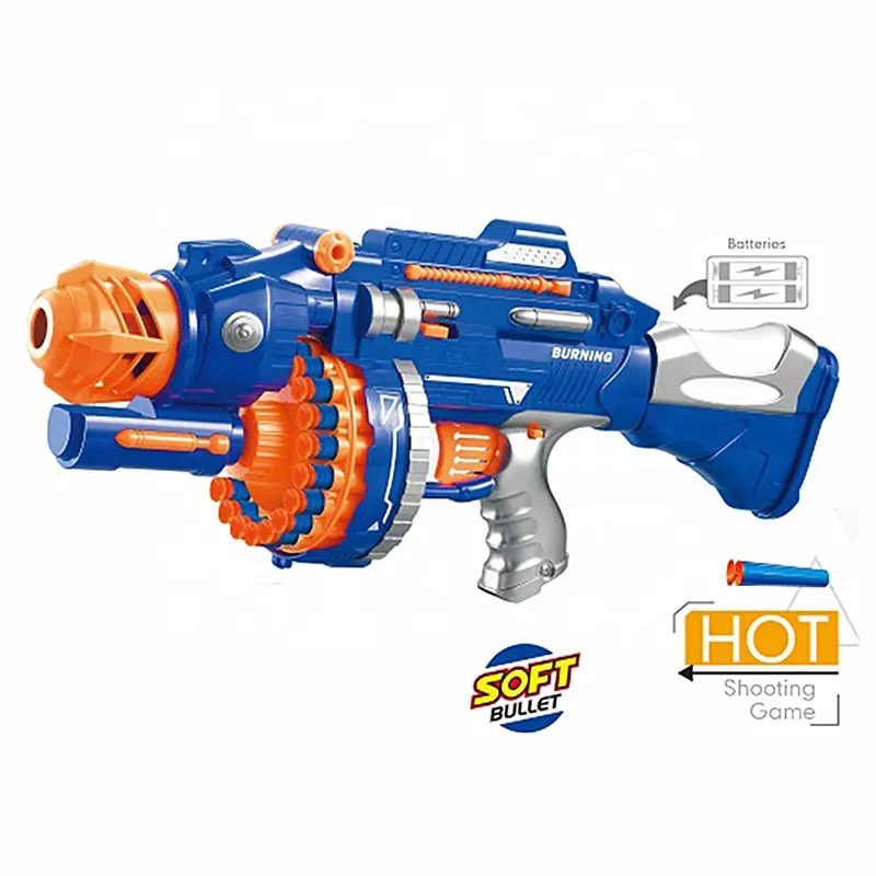 Pistola per bambini giocattolo cecchino elettronico automatico Pistola EVA schiuma Soft Bullet Airsof Gun con luce a LED