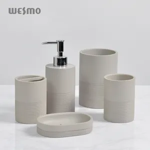 Nordic Style simplicity Design Polyresin Hotel Luxury Bathroom furniture accessories Set Soap Dispenser