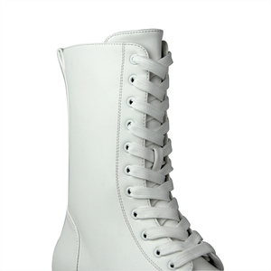 Automne et hiver nouvelles bottes en <span class=keywords><strong>cuir</strong></span> pour femmes muffin bas à lacets bottes moyennes femmes européennes et américaines grandes femmes - Product Image 6