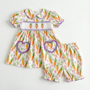 Set di Maglietta Corta con Motivo a Carota per Bambino, Abbigliamento Smock Personalizzato, <span class=keywords><strong>Elegante</strong></span> Completo per Ragazzi - Product Image 5