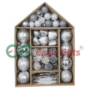 EAGLEGIFTS Argent Blanc Incassable Boule de Noël <span class=keywords><strong>Scandinave</strong></span> Kit De Décoration De Noël Pour Fiesta - Product Image 5