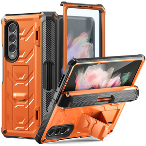 Good Hard Fold Cases para <span class=keywords><strong>Samsung</strong></span> para Galaxy Z Fold 3 <span class=keywords><strong>4</strong></span> 5G Slot Case con bisagra magnética Slide Pen Stand Film Armor Bracket Cover - Product Image 1